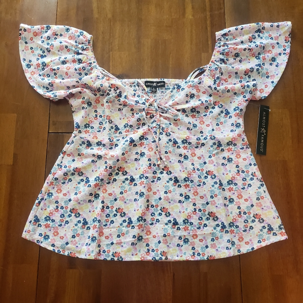 NWT Almost Famous Floral Off Shoulder Blouse